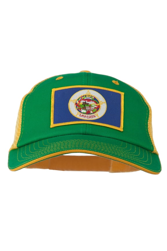 Big Mesh State Minnesota Patch Cap - Kelly Gold XL-3XL