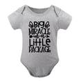 thumbnail image 1 of Big Miracle In A Little Package - Baby Clothes - Funny Newborn Bodysuit Outfits for Boys And Girls Gray-style-1 3months, 1 of 7