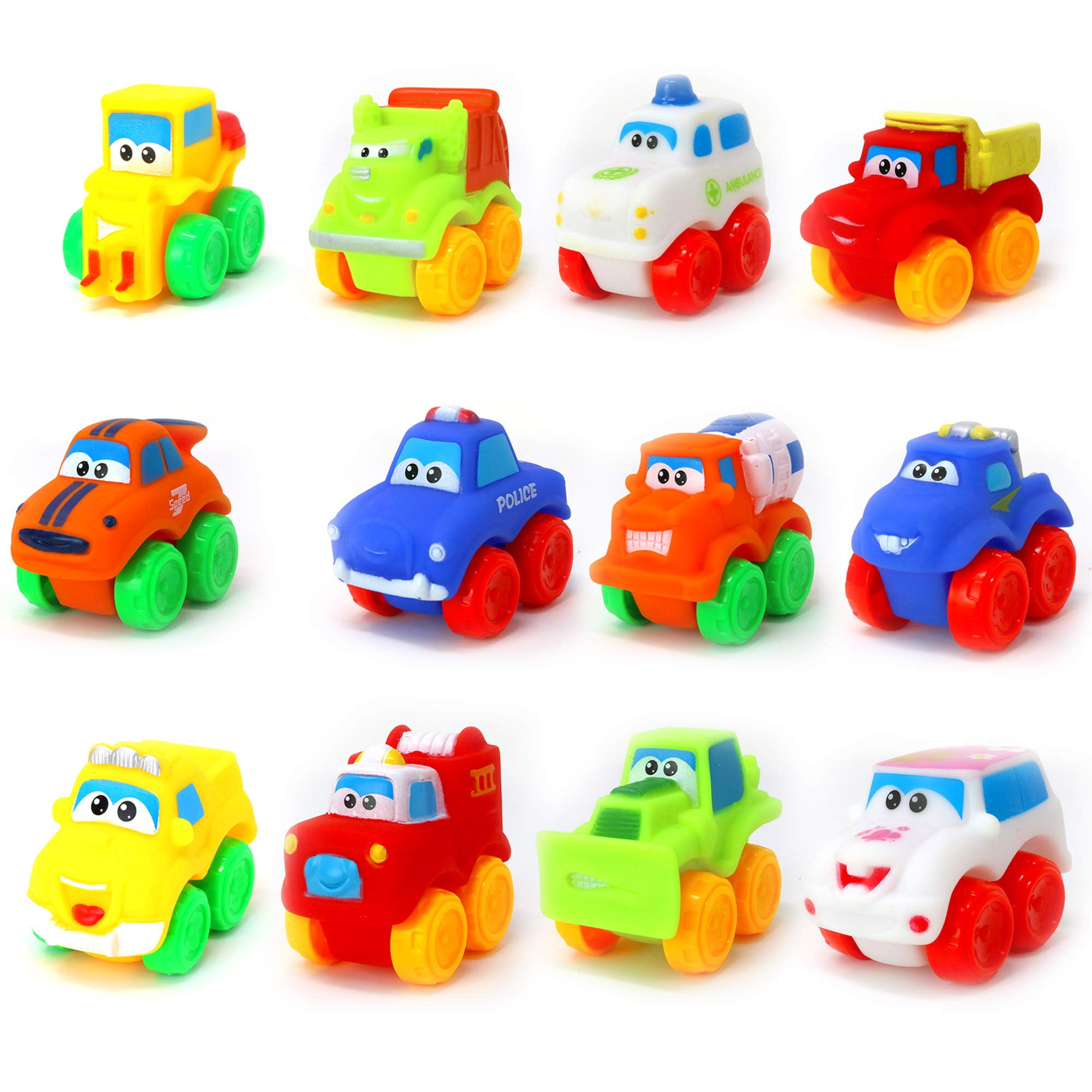 Big Mo's Toys Baby Cars Soft Rubber Toy Vehicles for Babies and