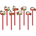 thumbnail image 1 of Big Mo's Toys Yard Stakes - Christmas Holiday Glittered Snowman Decorations Outdoor Lawn Signs Display Stakes For Christmas - Lot of 8, 1 of 3