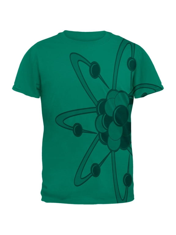 Big Molecule All Over Jade Green Adult T-Shirt - X-Large