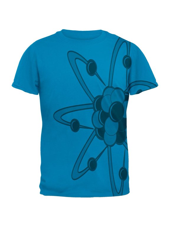 Big Molecule All Over Sapphire Blue Adult T-Shirt - Small
