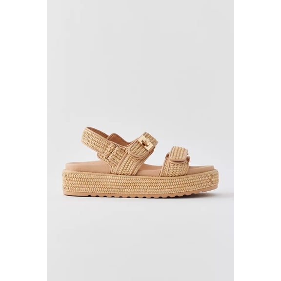 Big Mona Chunky Platform Sandal Natural Raffia