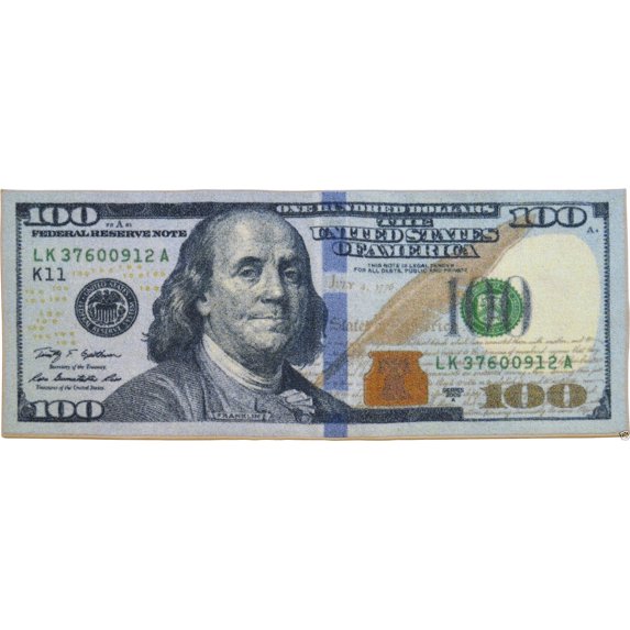 Big Money 100 Dollar Bill Area Rug Door Mat 22" x 53", New Colors