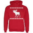 thumbnail image 1 of Big Moose Ugly Christmas Sweater Red Adult Hoodie, 1 of 1