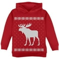 thumbnail image 1 of Big Moose Ugly Christmas Sweater Red Toddler Hoodie, 1 of 1