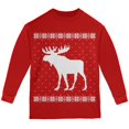thumbnail image 1 of Big Moose Ugly Christmas Sweater Red Youth Long Sleeve T-Shirt, 1 of 1