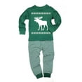 thumbnail image 1 of Big Moose Ugly Christmas Sweater Toddler Long Sleeve Top Striped Pants Pajama Set, 1 of 2