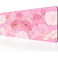 thumbnail image 1 of Big Mouse Pad (31.5X11.78 in), Non-Slip Natural Rubber Base Large Mouse pad for Desk, Comfortable Lycra Cloth Extended Mouse Pad for Keyboard, Mouse and Desktop, Pink Lotus, 1 of 6