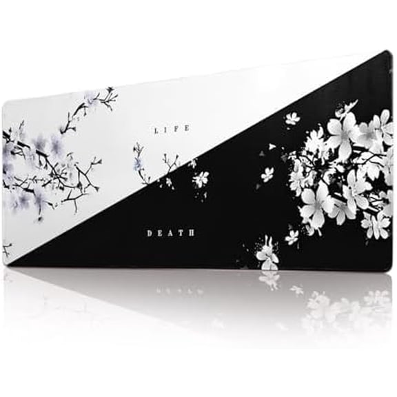 Big Mouse Pad Large Mousepad Gaming Desk Pad Desk Mat Office Decor Accessories (Cherry Blossom in Ink)