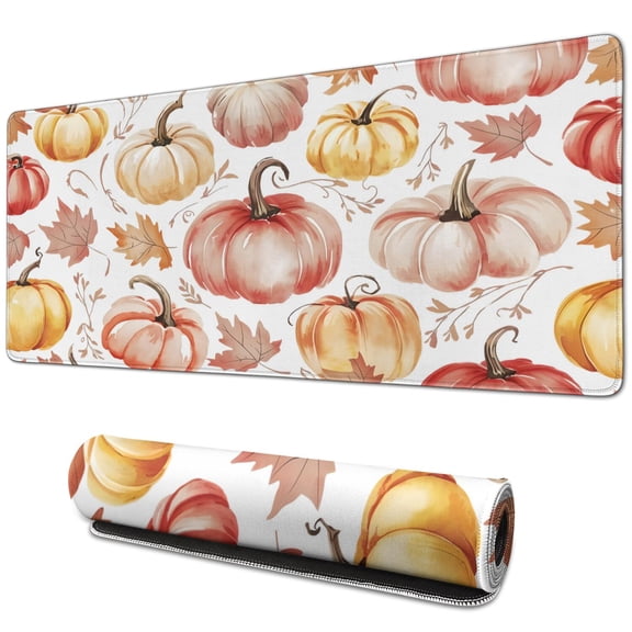 Big Mouse Pad,Rustic Autumn Farm Pumpkins Harvest Rectangle Desk Mat Non-Slip Rubber Base for Desk Gaming Laptop Mouse Mat for Gaming Wireless Mouse (31.5x11.8in)