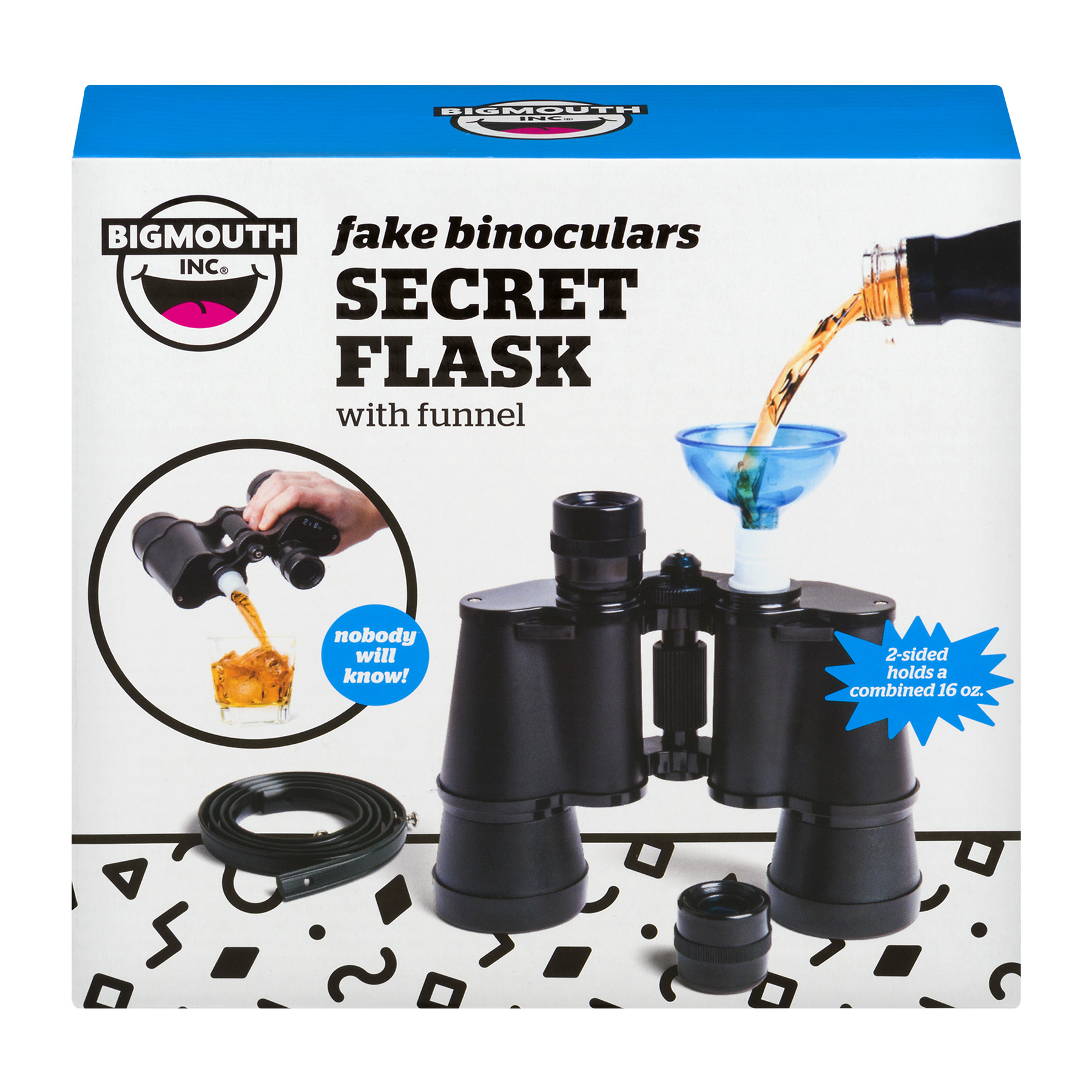 Big Mouth Fake Binoculars Secret Flask With Funnel, 1.0 CT