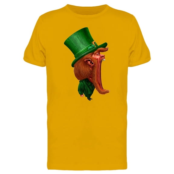 Big Mouth Leprechaun Cartoon T-Shirt Men -Image by Shutterstock, Male Large
