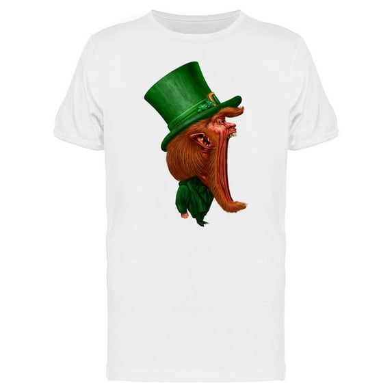 Big Mouth Leprechaun Cartoon Tee Men's -Image by Shutterstock