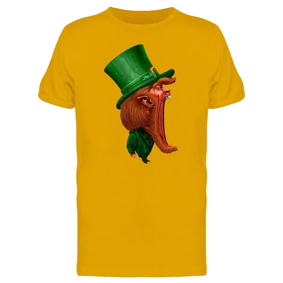 Big Mouth Leprechaun Cartoon T-Shirt Men -Image by Shutterstock, Male x-Large