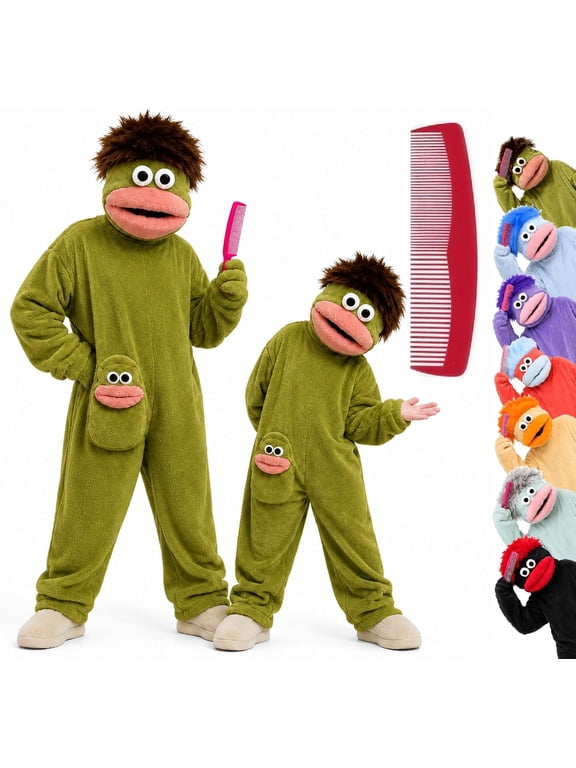 Big Mouth Monster Frog Family Christmas Pajamas Matching Sets,Silly Plush Hooded Jumpsuit,Cozy Fun Loungewear for Parent & Little One Ideal for Halloween Christmas Parties