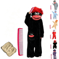 thumbnail image 1 of Big Mouth Monster One-Piece Pajamas, Silly Wearable One-Piece Pajamas with Shoes and Comb, Funny Monster Jumpsuit for Adults，Black L, 1 of 4