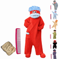 thumbnail image 1 of Big Mouth Monster One-Piece Pajamas, Silly Wearable One-Piece Pajamas with Shoes and Comb, Funny Monster Jumpsuit for Adults，Red L, 1 of 6