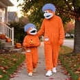 thumbnail image 1 of Big Mouth Monster Onesie Funny Silly Monster Onesie Plush Onesie Pajamas Cozy Home Loungewear ,No Shoes, No Comb(Saffron,100), 1 of 5