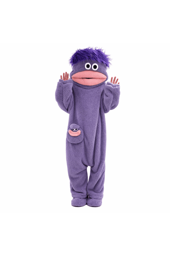 Big Mouth Monster Onesie Pajamas Plush Fleece Hooded One Piece for Adults, Funny Cozy Loungewear Sleepwear for Women Men Couples