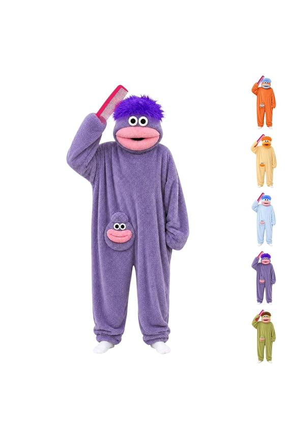 Big Mouth Monster Onesie Pajamas, Plush Monster Onesie, Soft Plush Loungewear, Cozy One Piece Loungewear Funny Onesie for Halloween Costumes, Halloween Pajamas & Christmas Pajamas Purple 140