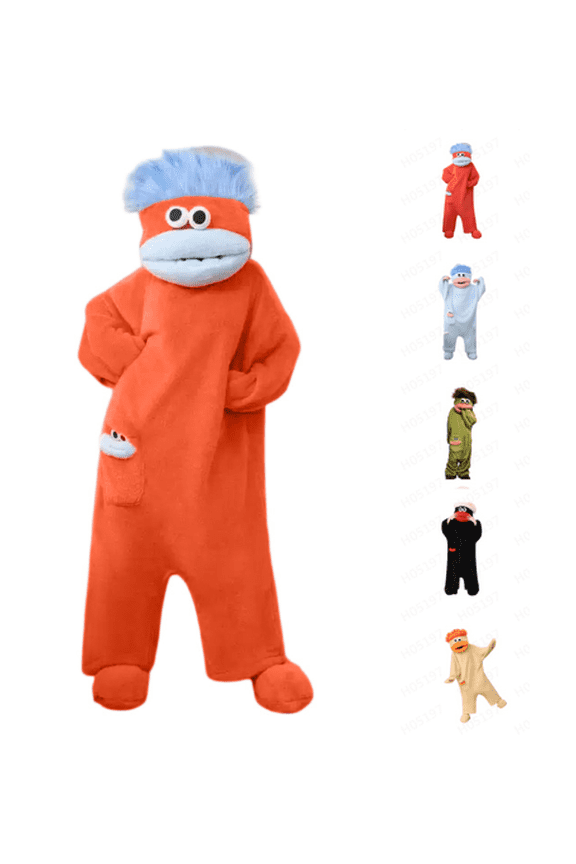 Big Mouth Monster Onesie Pajamas, Unisex Adult Plush Pajama, Cozy Warm Hooded Monster Onesie for Women Men Daily Home Wear (Red XL)
