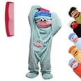 thumbnail image 1 of Big Mouth Monster Onesie Silly Monster Onesie Plush Onesie Pajamas Cozy Home Loungewear (No Shoes Included), 1 of 6