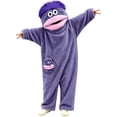 thumbnail image 1 of Big Mouth Monster Onesie for Kids,Funny Plush Hooded One Piece Jumpsuits Loungewear Halloween Pajamas Costume, 1 of 5