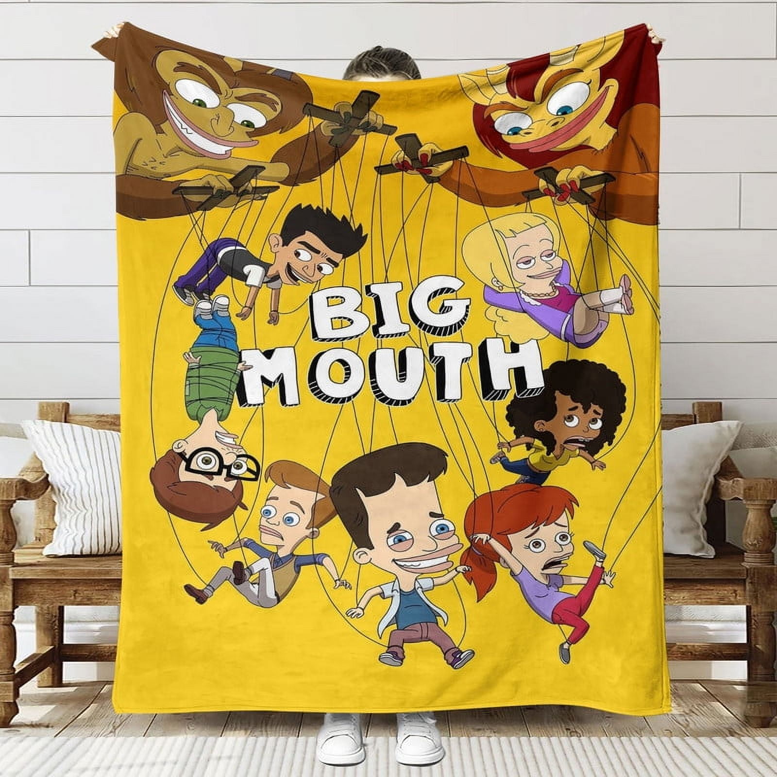 Big Mouth Throw Blanket Gifts for Fans Lover Girls Boys Women Present Hoodie Him Bed 30"x40"