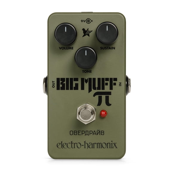 Big Muff Pi Fuzz Pedal Green Russian Edition, Guitar Bass Effects Stompbox, Sustain Volume Control, Army Green