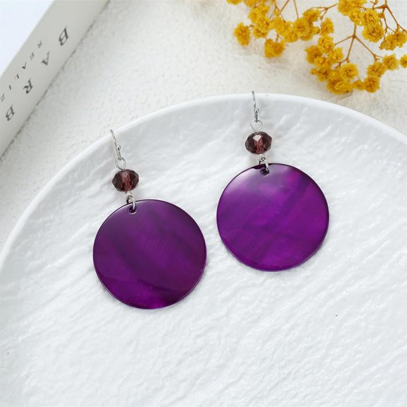 Big Natural Shell Op Earrings Trendy Fashion Red Teal Pendant Dangling Earring For Women[Z309]