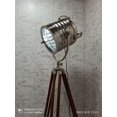 thumbnail image 1 of Big Nautical Chrome Searchlight Marine Polish Tripod Spotlight Retro Lamp Decor Floor lamp, Brown Nickel Finish, 1 of 6
