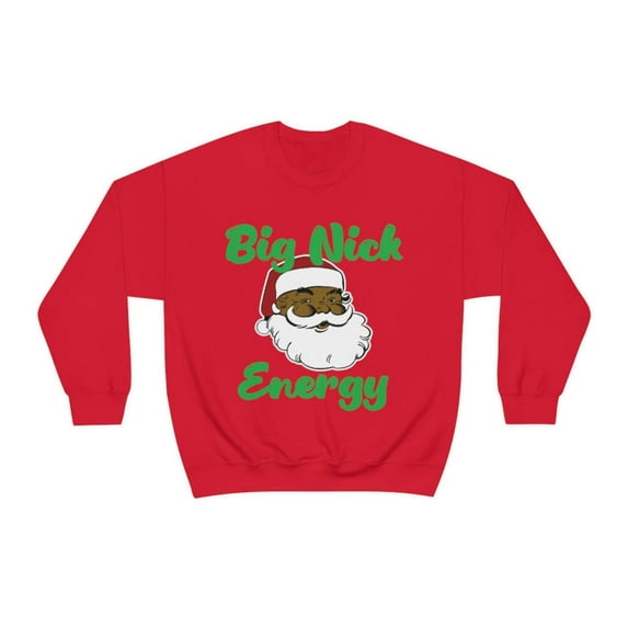 Big Nick Energy Black Santa Comfy Christmas Sweatshirt