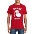 thumbnail image 1 of Big Nick Energy Christmas T-Shirt for Men - Funny Santa Claus Face Xmas Gifts Humor Costumes | Comical Graphic Tee (Red), 1 of 4