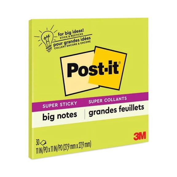 Big Notes, Unruled, 30 Green 11 X 11 Sheets | Bundle of 2 Pads