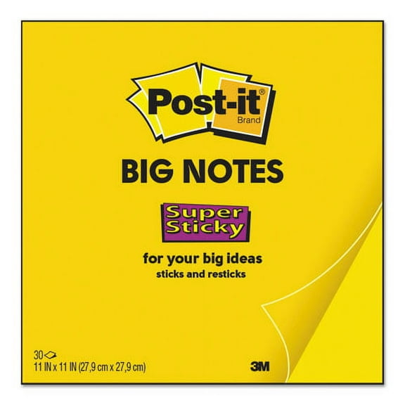 Big Notes, Unruled, 30 Yellow 11 X 11 Sheets | Bundle of 10 Pads