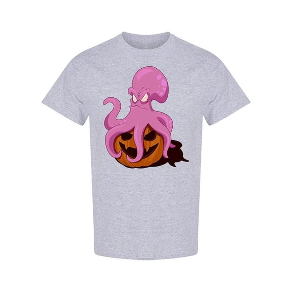 Big Octopus Sitting On Pumpkin T-Shirt Women -Image by Shutterstock, Female Large