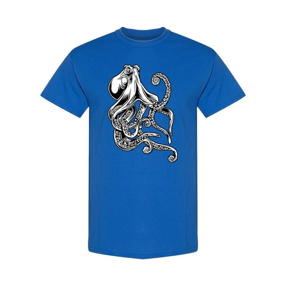 Big Octopus Sketch T-Shirt Men -Image by Shutterstock, Male XX-Large