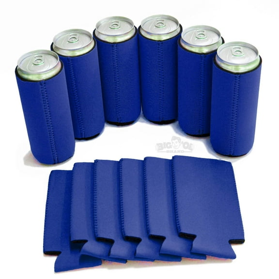 Big Ol' Neoprene 12 Ounce Slim Can Cooler 12 Pack Navy
