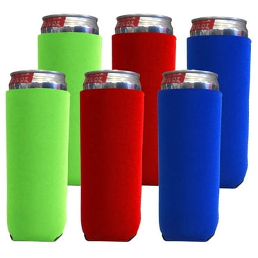 Big Ol' Neoprene 12 Ounce Slim Can Cooler 6 Pack Assorted
