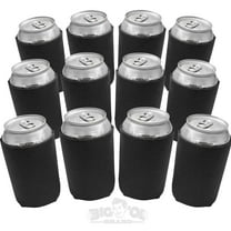 Big Ol' Neoprene Reversible Can Cooler 12 Pack Black