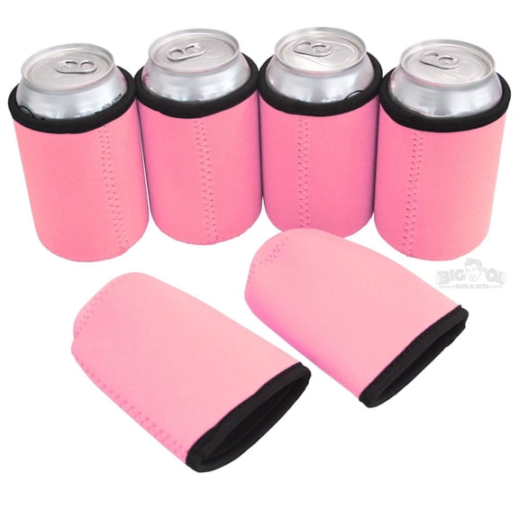 Big Ol' Thick Neoprene Can Cooler Beverage Insulator 12 Pack Neon Pink