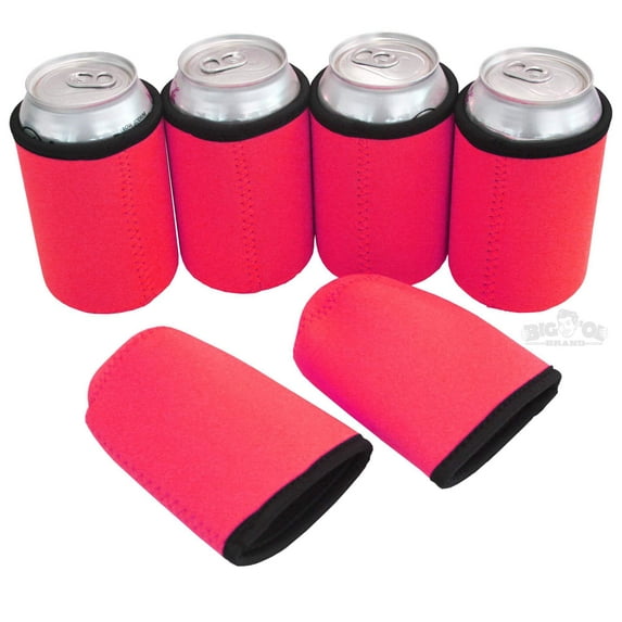 Big Ol' Thick Neoprene Can Cooler Beverage Insulator 12 Pack Red