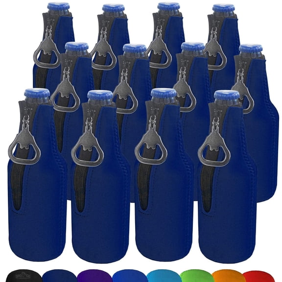 Big Ol' Zipper Beer Bottle Cooler Sleeve with Bottle Opener