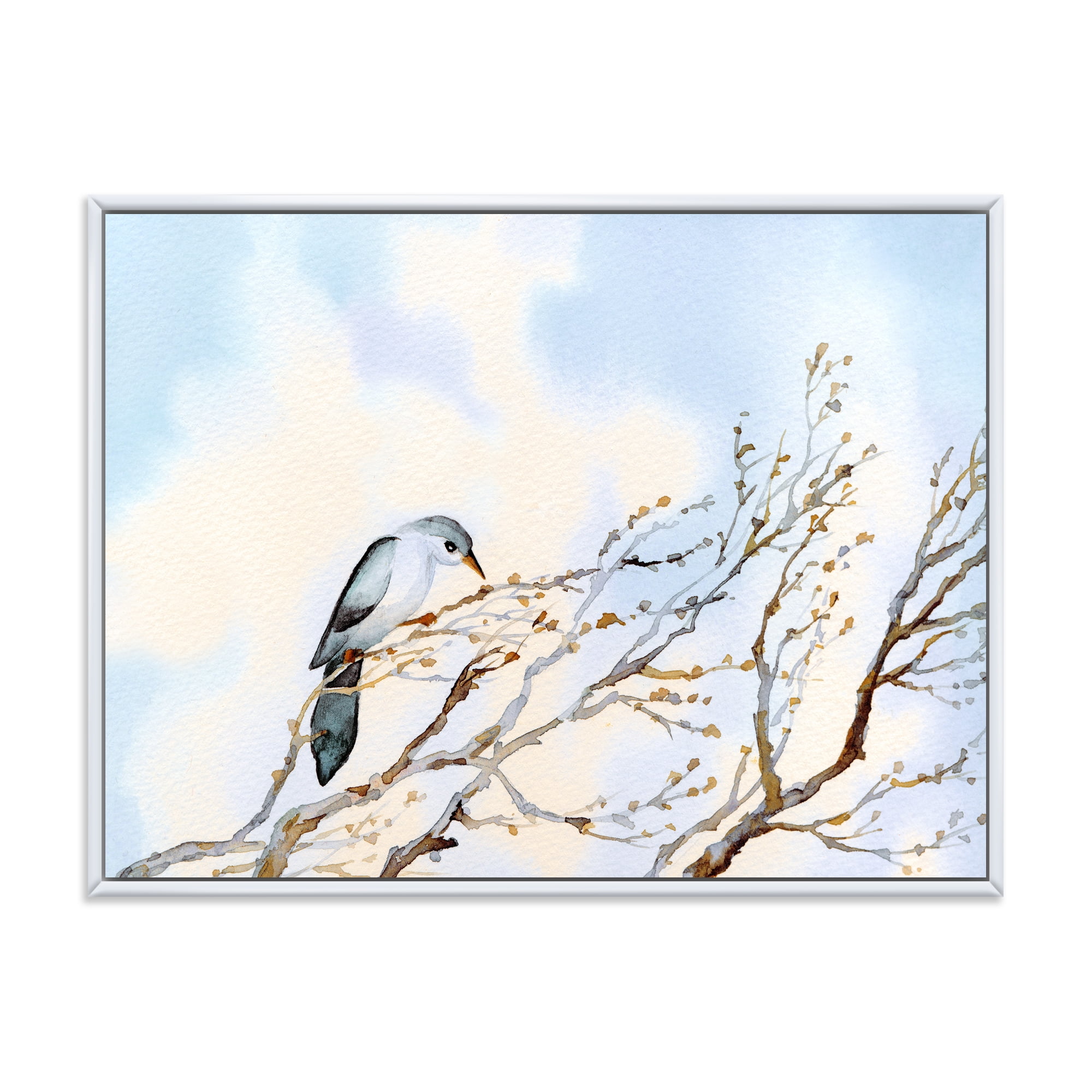 Big Old Barren Twig Yard 20 in x 12 in Framed Painting Canvas Art Print, by Designart