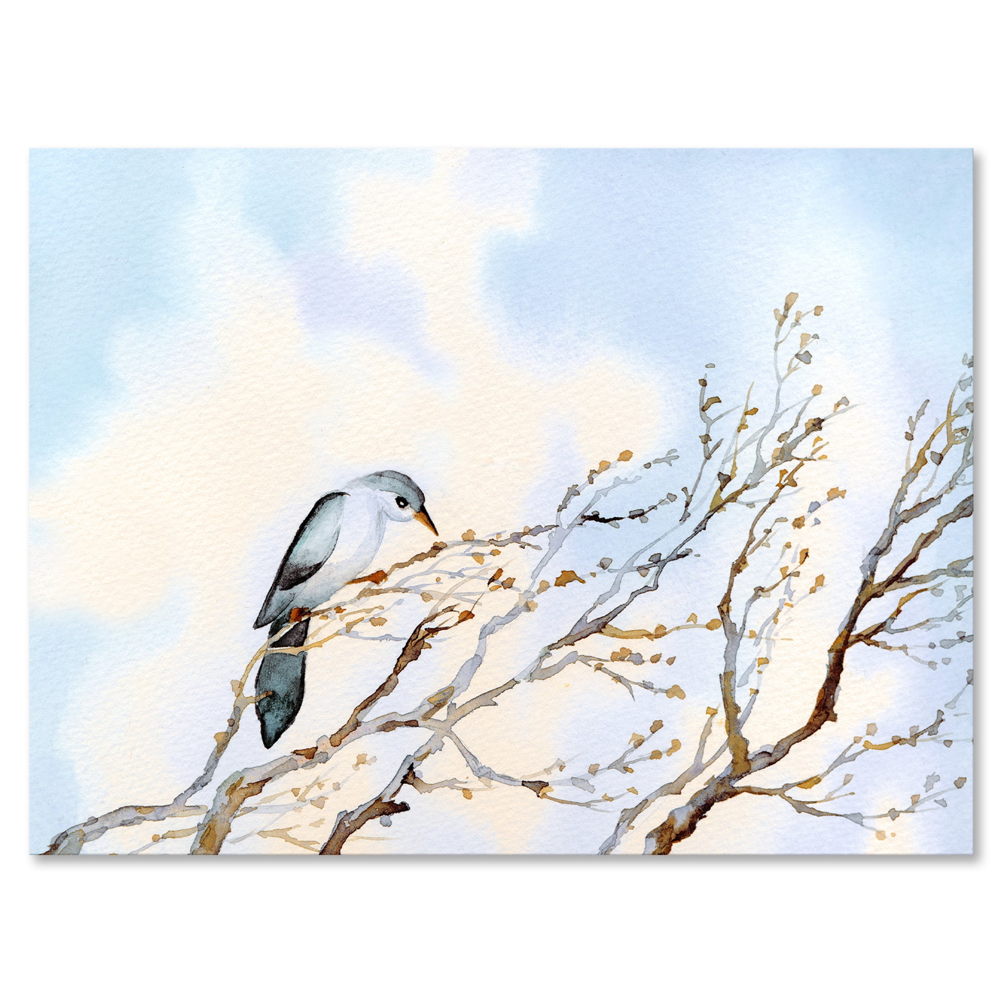Big Old Barren Twig Yard 8 in x 12 in Painting Canvas Art Print, by Designart