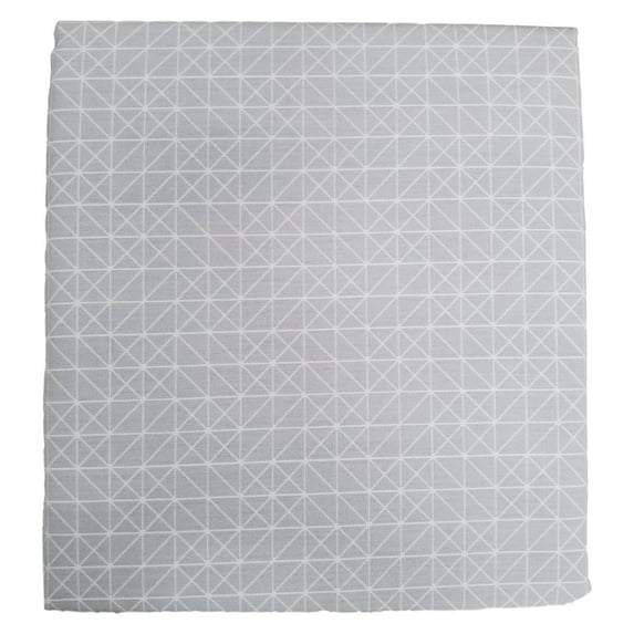 Big One Gray Geometric Grid Cotton Rich Sheet Set, 250 Thread Queen Bed Sheets