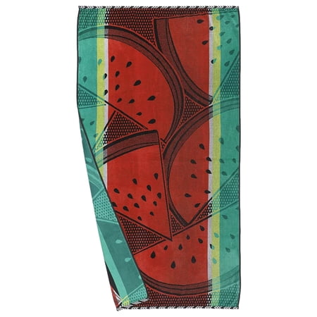 Big One Plush Watermelon Design Oversized Cotton Beach Towel 3' x 6'