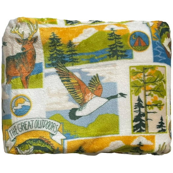 Big One Super Soft Plush Great Outdoors Lodge Throw Blanket Oversized 5ft x 6ft