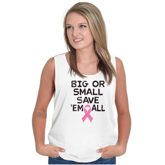 Big Or Small Save Them All Pink Womens Plus Size Graphic Tank Top Brisco Brands 2X